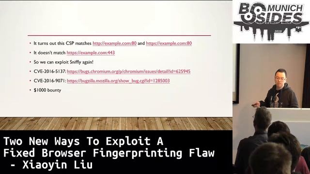 Two New Ways To Exploit A Fixed Browser Fingerprinting Flaw - Xiaoyin Liu смотреть онлайн