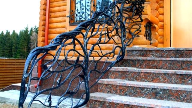 Кованые перила для крыльца деревянного дома облицовка крыльца гранитом отделка Днепр смотреть онлайн