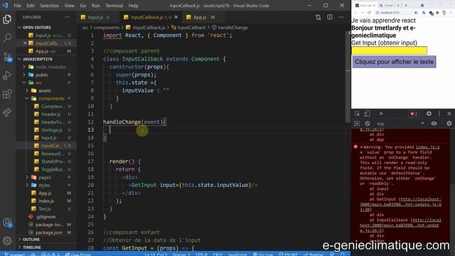 JavaScript276-React.js-Passer fonction d'un composant parent dans une props pour un composant enfan смотреть онлайн
