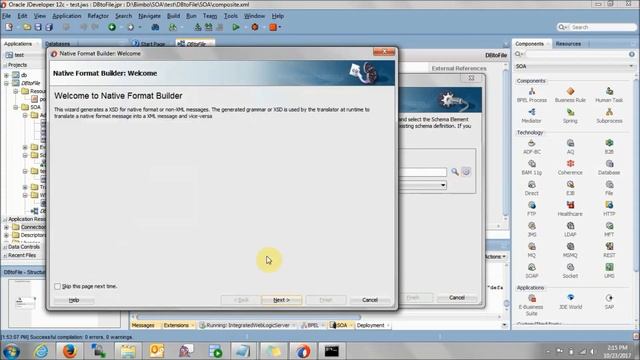 Using Database Adapter and File adapter in BPEL process in Oracle SOA Suite 12c смотреть онлайн