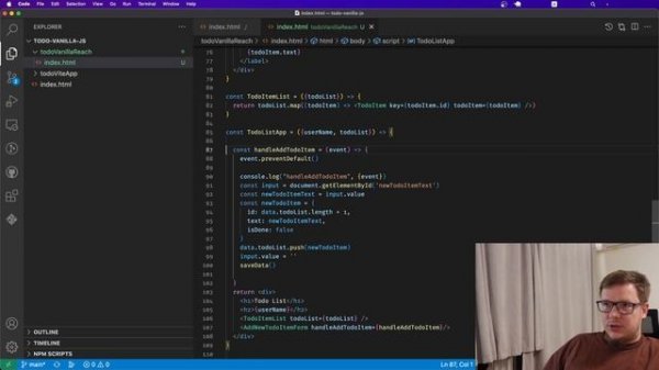 С нуля React JS приложение. JSX, без фреймворков