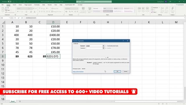 Excel Spreadsheet Calculate Average | Excel 2021 Tutorial смотреть онлайн