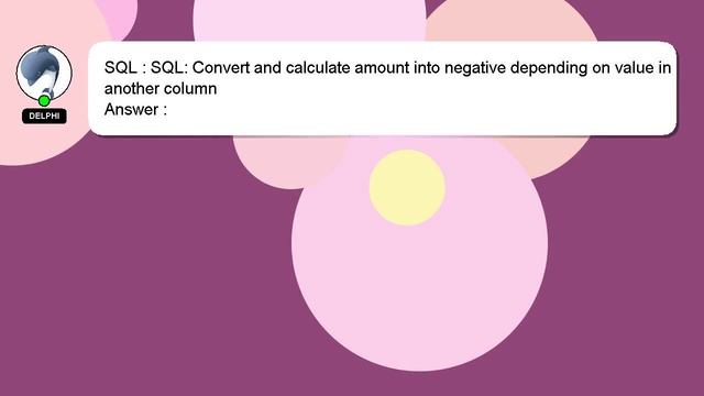 SQL : SQL: Convert and calculate amount into negative depending on value in another column смотреть онлайн