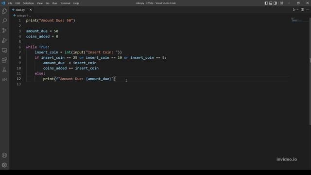 Coke Machine -Problem Set 2 (CS50's Introduction to Programming with Python) смотреть онлайн