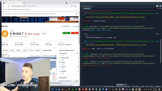 Get Crypto Price Data In Python Using Automated Selenium Bot смотреть онлайн