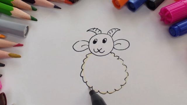 *БАРАН* Как нарисовать легко и просто БАРАНА, идеи для срисовки. How to draw a ram. смотреть онлайн