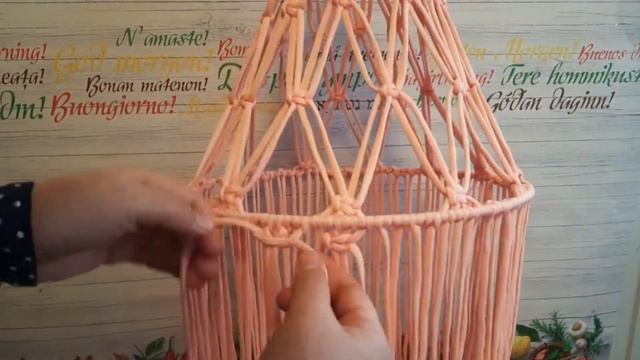 Macrame Lampshade Tutorial - Как сплести абажур в технике макраме
