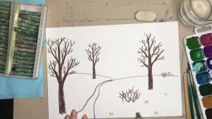 Весенний пейзаж. Как нарисовать весенний пейзаж с детьми? Рисование для дошкольников.
