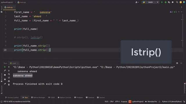 Python - Strip Methods смотреть онлайн