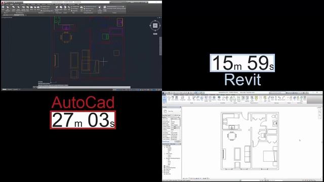 AutoCAD vs Revit - Modeling Times Comparison ⏱ смотреть онлайн