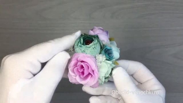 Видео обзор - брошь с цветами 