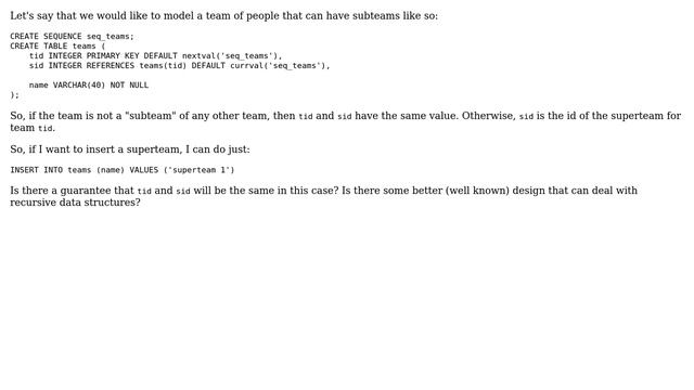 Using `nextval` and `currval` inside one CREATE TABLE смотреть онлайн