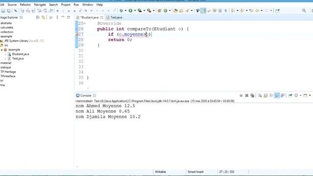 # 2 Interface Comparator et Comparable en JAVA : Exemple Tri Partie 2 (Comparable) смотреть онлайн