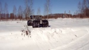 Странник 21. Работа по снегу. Горный плавающий снегоход на пневмокатках.