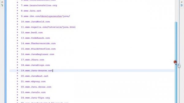 TOP 25 JAVA WEBSITES LIST