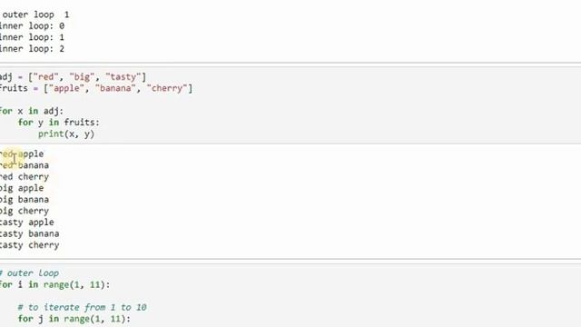 28 - Nested for Loop in python | with 4 examples смотреть онлайн