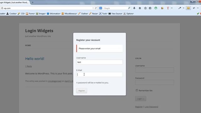 Wordpress Plugin - Login Widgets