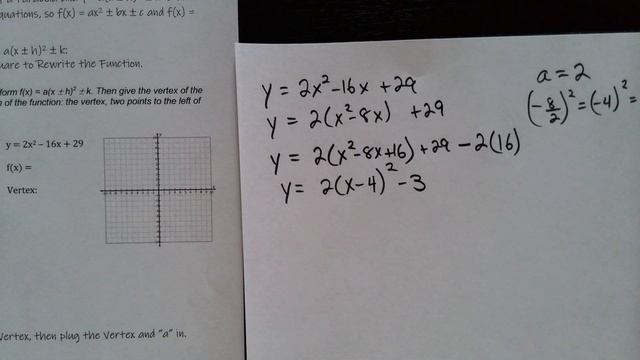 Rewriting a Quadratic Function to Find its Vertex and Sketch its Graph смотреть онлайн