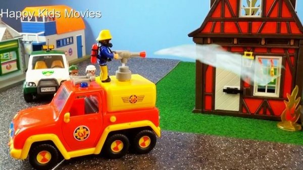 Fireman Sam Toys Playmobil Police Porsche 911 Car Crash Fire Station Toy Jupiter Firefighter Sam