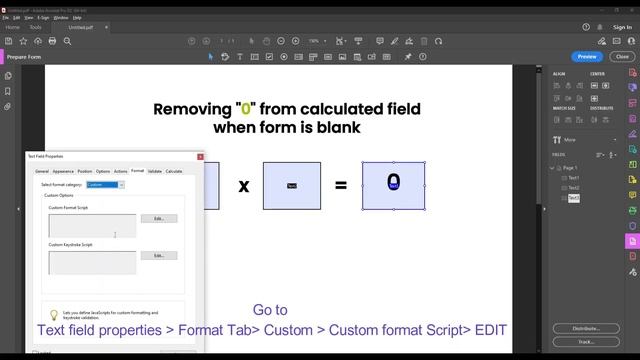 How to remove zero values in Fillable PDF form | Adobe Acrobat Pro смотреть онлайн