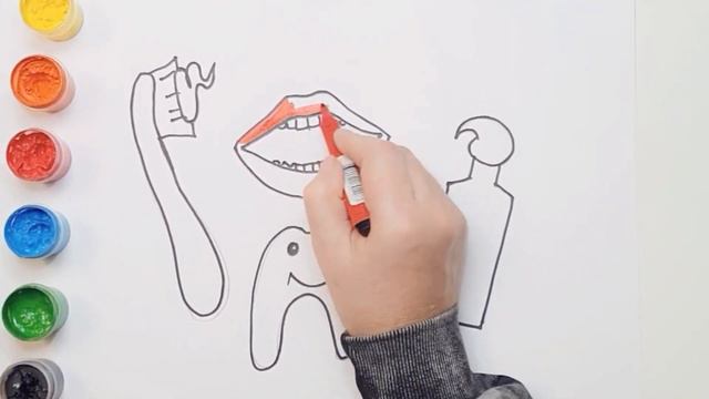 draw a picture of toothpaste and brush, тіс пастасы суретін салу, ارسم صورة لمعجون الأسنان وفرشاة смотреть онлайн