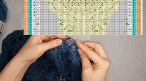 Шаль "Виноградная лоза" | Часть 4