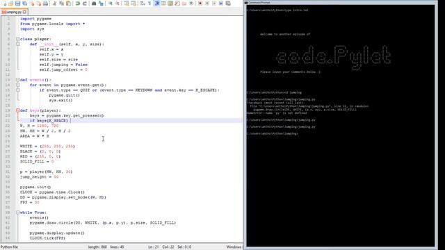 Python Pygame Tutorial - Basic Jumping смотреть онлайн