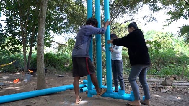 How to make PVC Boat with my sister - Creative idea PVC boat смотреть онлайн