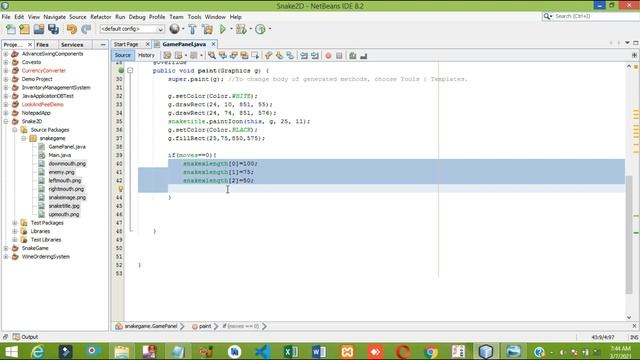 Snake Game in Java | part-2 | drawing the snake смотреть онлайн