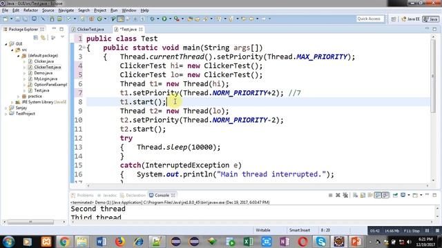 50 Java | How to apply priorities using setPriority and getPriority in multithreading in java смотреть онлайн