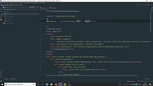 SPEEDCODING Wargaming search players/clans PHP et HTML смотреть онлайн