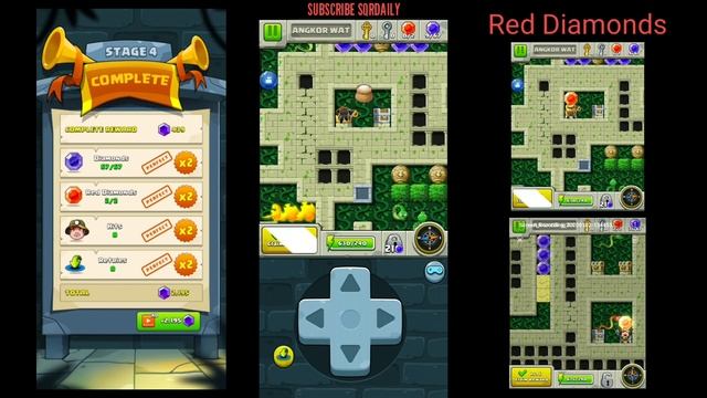 Diamond Quest Angkor Wat Stage 3, Stage 4 Perfect & Secret Red Diamonds, Gems Gameplay Guide, Tips смотреть онлайн