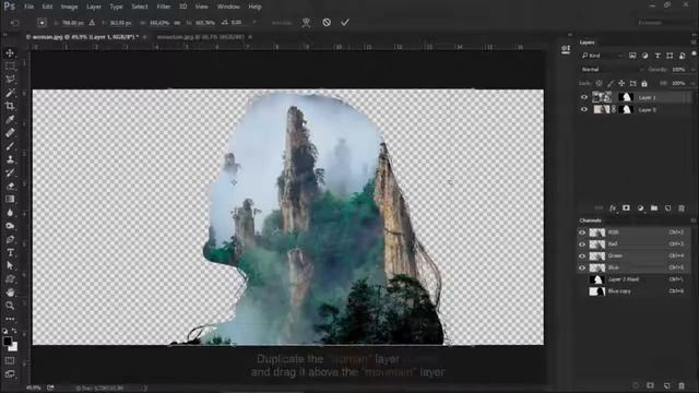 How To Make a Double Exposure - Adobe Photoshop CC 2015 - GraphixTV смотреть онлайн