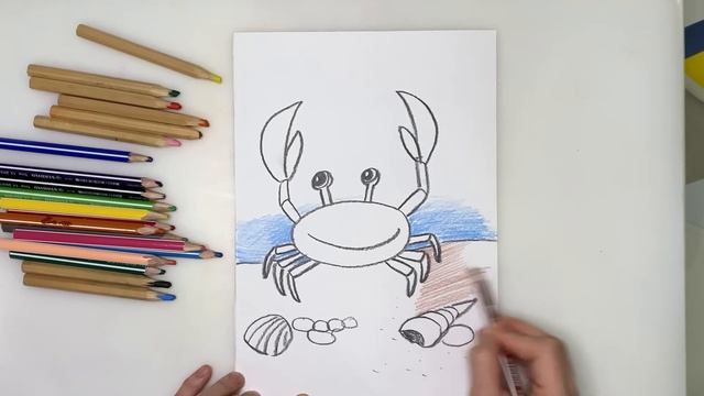 Как нарисовать крабика. Рисуем краба поэтапно. Урок рисования для самых маленьких. смотреть онлайн
