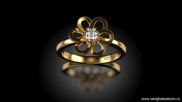 Inel de logodna din galben alb cu diamant cod: Petunia - Verighete ATCOM смотреть онлайн
