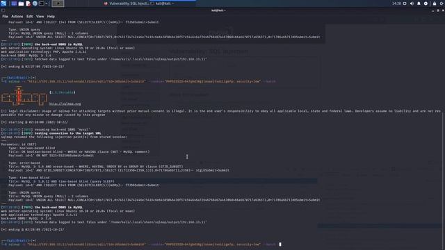 SQL injection with SQLMAP смотреть онлайн