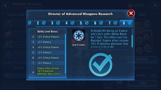 SWGOH: Imperial Academy - DIRECTOR KRENNIC Character Review; Star Wars Galaxy of Heroes смотреть онлайн