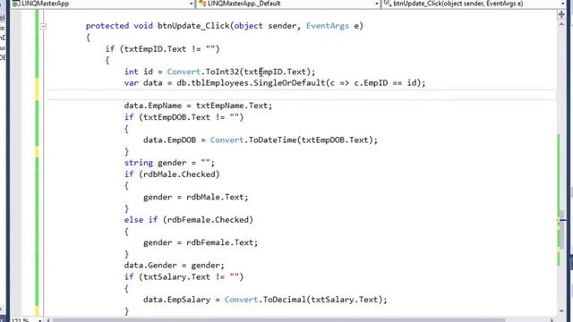 Update data to SQL using LINQ in asp.net crud part 4 смотреть онлайн