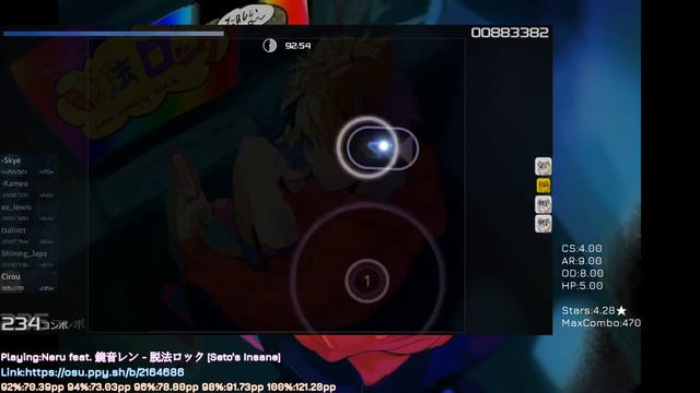 OSU! | Cirou | Neru feat. Kagamine Len - Law-evading Rock (Mafumafu) [Seto's Insane] 4.28★ смотреть онлайн