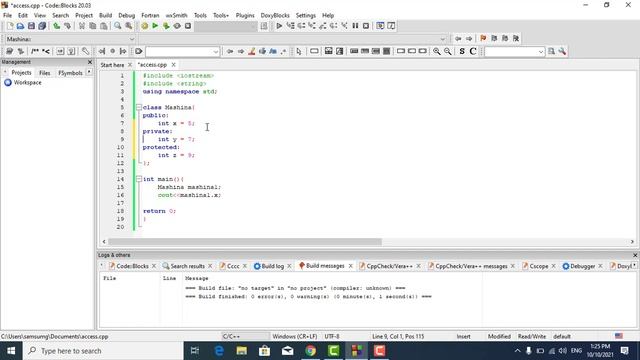C++ Dasturlash tili (Access specifier, public, private, protected keywordlari) смотреть онлайн