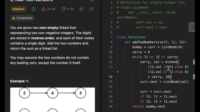 Can you Add? Only top Google Engineers can! Add Two Numbers - Leetcode 2 #leetcode смотреть онлайн