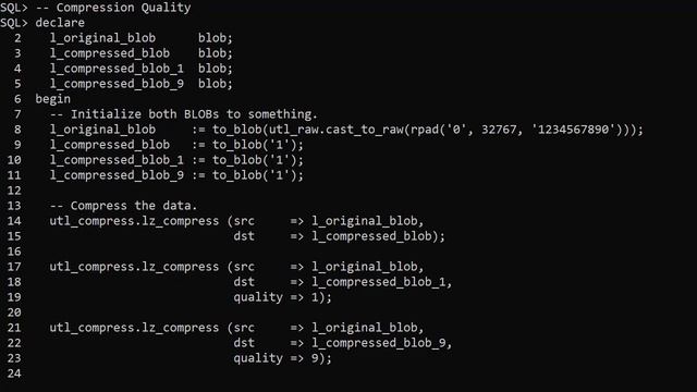 UTL_COMPRESS : Compress and Uncompress Data from PL/SQL смотреть онлайн