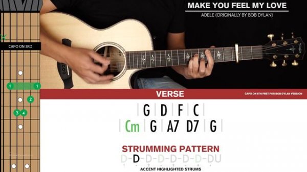 Make You Feel My Love Guitar Cover Adele (Bob Dylan) 🎸|Tabs + Chords|