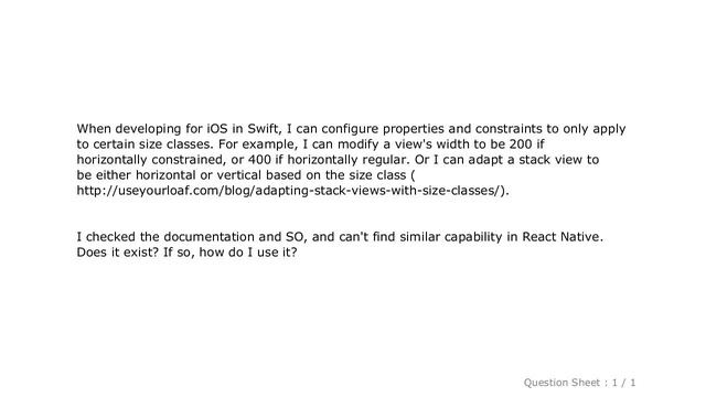 iOS : React Native equivalent of adapting to size classes? смотреть онлайн