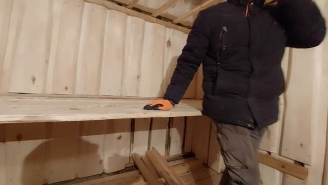 14.01.23. Баня. Подготовили полок. Пыльные работы ведем на улице. смотреть онлайн