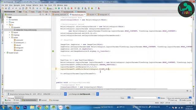 13 Bài 10 Thiết kế layout android với Java Code Phần 2 RelativeLayout смотреть онлайн