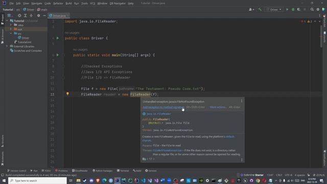 Exceptions Episode 03: Checked Exceptions (FileNotFoundException Example) смотреть онлайн