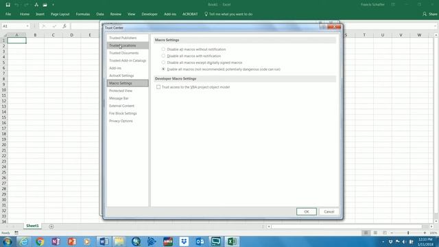Microsoft Excel Macro Settings смотреть онлайн