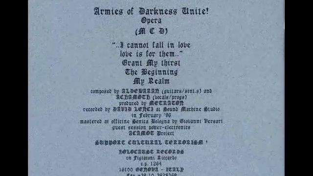 Metraton, Armies of Darkness Unite!, ...I cannot fall in love, love is for them.... смотреть онлайн