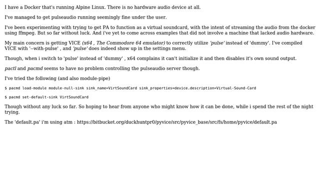 How can i can create a virtual pulseaudio soundcard on Linux with no audio hardware? смотреть онлайн